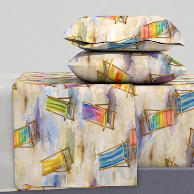 Spoonflower Dreamy Lounging On The Beach Queen Sheet Set