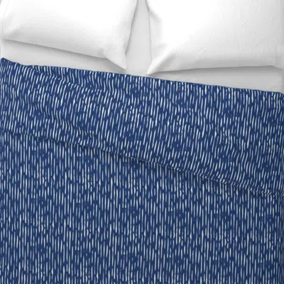 Spoonflower Drop Lines - Blue White 1 King Pillow Sham