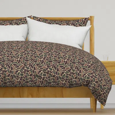 Spoonflower Duck Camo Army Duvet Cover In Brown