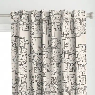 Spoonflower Dungeon Maps Large Scale Curtain Panel