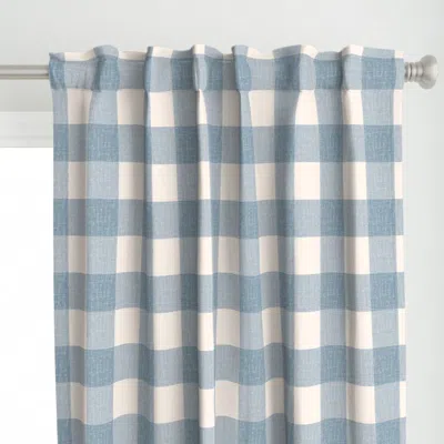 Spoonflower Dusty Blue Linen Texture Curtain Panel