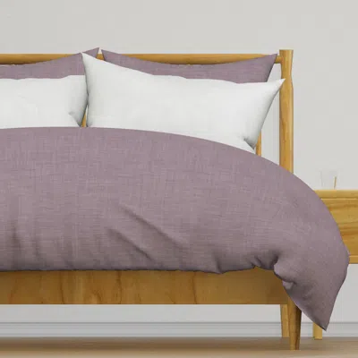 Spoonflower Dusty Plum Faux Linen Textured Duvet Cover