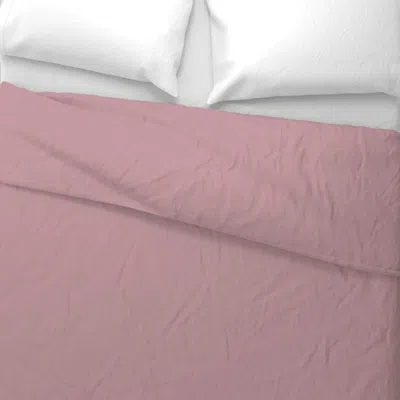 Spoonflower Dusty Rose Solid Muted Pink Euro Pillow Sham