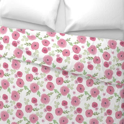 Spoonflower Dusty Rose Watercolor Pattern Wide Cotton Sateen 3.5 oz 26" X 20" Standard Knife Edge