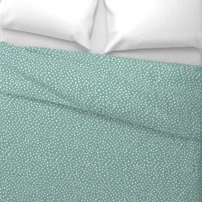 Spoonflower Dusty Sapphire Dots Wide Cotton Sateen 3.5 oz 26" X 20" Standard Knife Edge