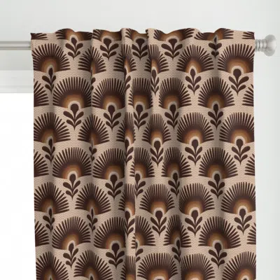 Spoonflower Earth Tone Flower Curtain Panel