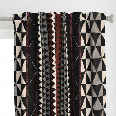 Spoonflower Earthtones Bark Cloth Curtain Panel