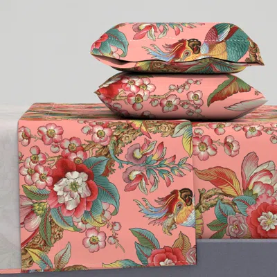 Spoonflower Edwardian Parrot Duchess Queen Sheet Set