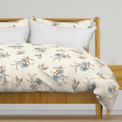 Spoonflower Edwina Floral Toss Brown Quiet Duvet Cover