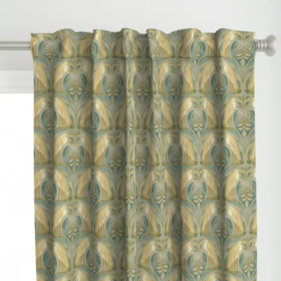 Spoonflower Egret Coast (cream-gold Curtain Panel
