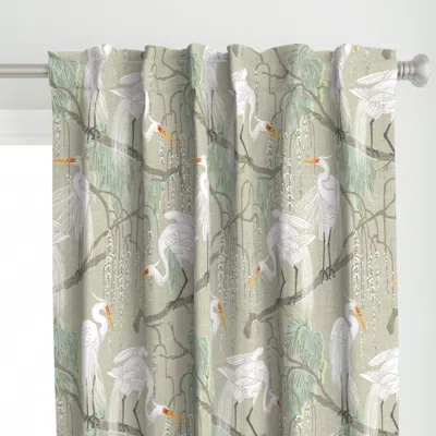 Spoonflower Egrets & Willow Curtain Panel