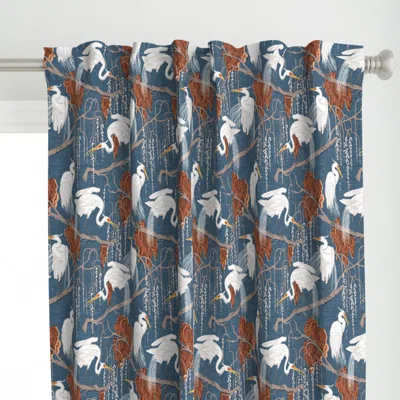 Spoonflower Egrets & Willow (grey Curtain Panel