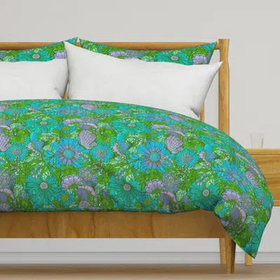 Spoonflower Electric 70s Mid Mod Mums Duvet Cover