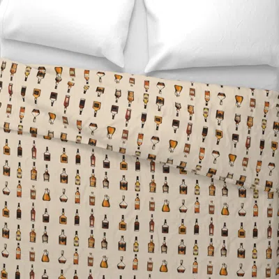 Spoonflower Elegant Whiskey Bottles With Minimalist Style Wide Cotton Sateen 3.5 oz 26" X 20" Standard Knife Edg