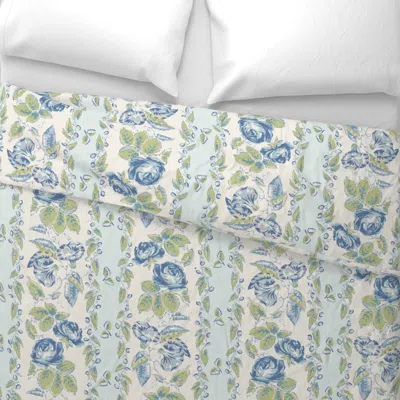 Spoonflower Elinor Rose Blue Large King Pillow Sham