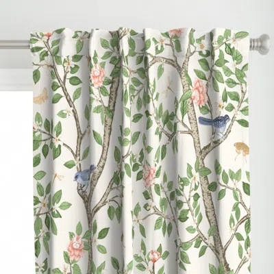 Spoonflower Elsie's Garden Coral And Curtain Panel