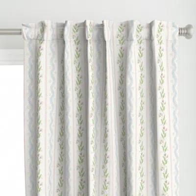 Spoonflower Emma Stripe Custom Gina3 Curtain Panel In Green