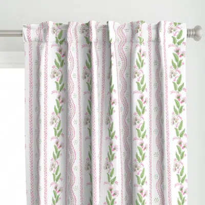 Spoonflower Emma Stripe Pink And Curtain Panel