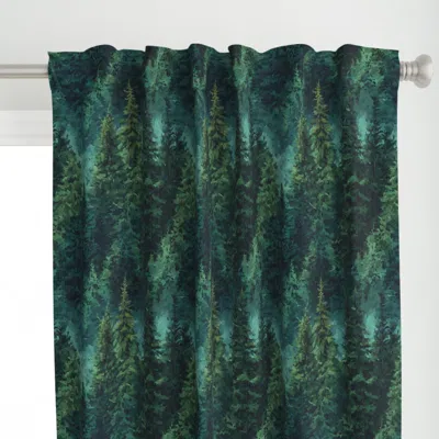 Spoonflower Enchanted Forest Pine Curtain Panel In Green