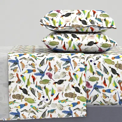 Spoonflower Endangered Birdssmall Queen Sheet Set