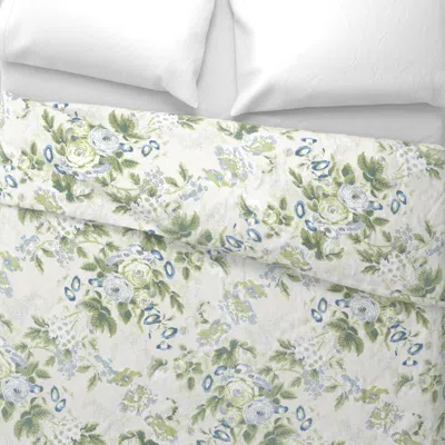 Spoonflower English Chintz Maddie Richer Blue Wide Cotton Sateen 3.5 oz 26" X 20" Standard Knife Edge
