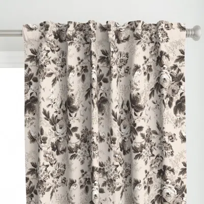 Spoonflower English Chintz Mocha On Curtain Panel In Pink