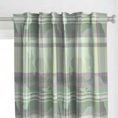 Spoonflower English Country Mint Sage Curtain Panel