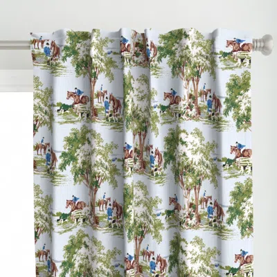 Spoonflower Equestrian Hunt Scene Curtain Panel
