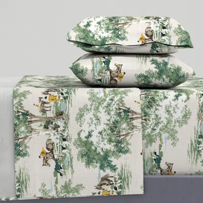 Spoonflower Equestrian Hunter Scene In Gold Full Sheet Set