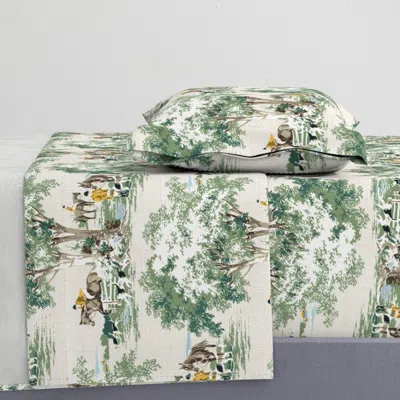 Spoonflower Equestrian Hunter Scene In Gold Twin Sheet Set