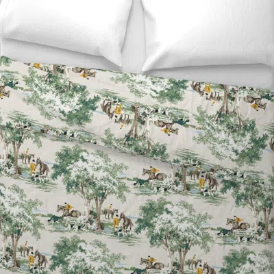 Spoonflower Equestrian Hunter Scene In Gold Wide Cotton Sateen 3.5 oz 26" X 20" Standard Knife Edge
