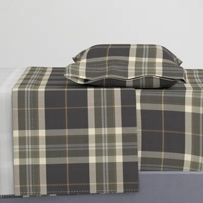 Spoonflower Equestrian Plaid Heritage Tartan Autumn Hunt Club Style In Green & Beige Twin Xl Sheet S