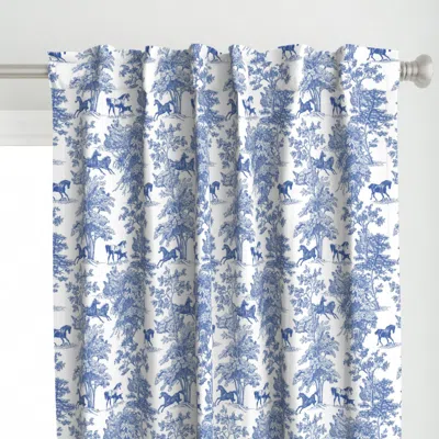 Spoonflower Equestrian Toile - Large Curtain Panel