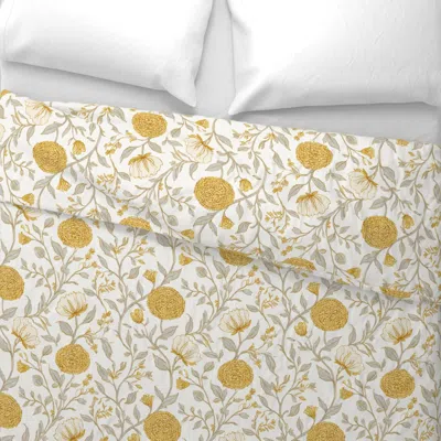 Spoonflower Etched Bloom Sunshine Yellow 2 Wide Cotton Sateen 3.5 oz 26" X 20" Standard Knife Edge