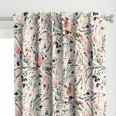 Spoonflower Fable Floral (blush) Curtain Panel