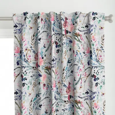 Spoonflower Fable Floral (grey) Jumbo Curtain Panel