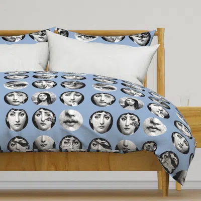 Spoonflower Faces Of Lina No. 1 French Duvet Cover