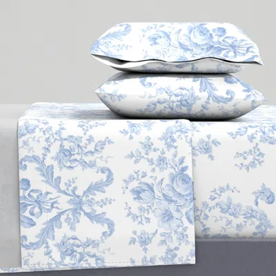 Spoonflower Faded Rococo White King Sheet Set