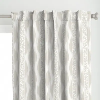 Spoonflower Fairfield Putty And White Curtain Panel