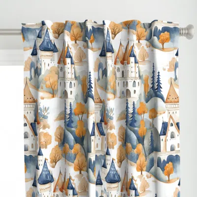 Spoonflower Fairy Castle In Autumn Curtain Panel