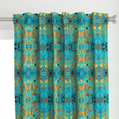 Spoonflower Fall Beauty Curtain Panel In Blue