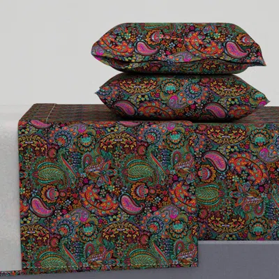 Spoonflower Fandango Paisley Queen Sheet Set