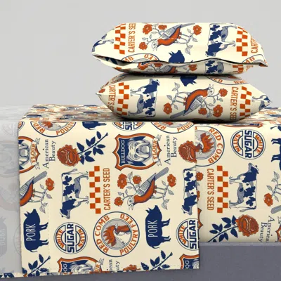 Spoonflower Farm Fresh Cal King Sheet Set