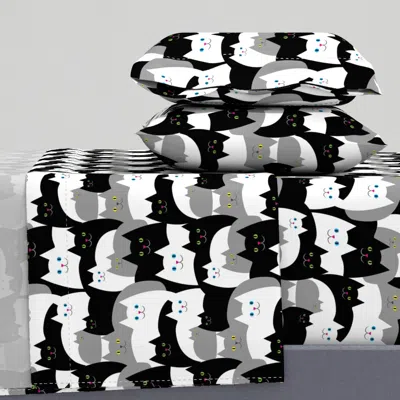 Spoonflower Fat Cats - 10 Inch Queen Sheet Set