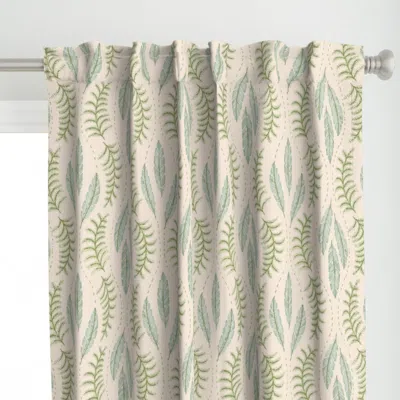 Spoonflower Feather And Fern Wavy Curtain Panel