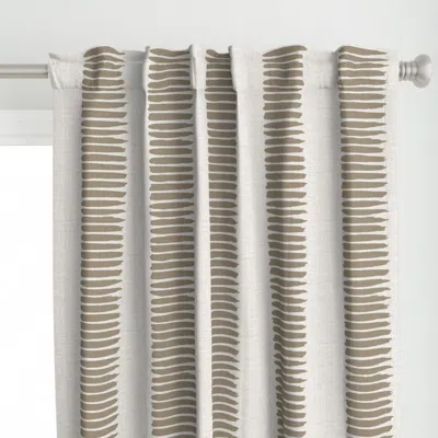Spoonflower Fence Line Linen Curtain Panel In Neutral
