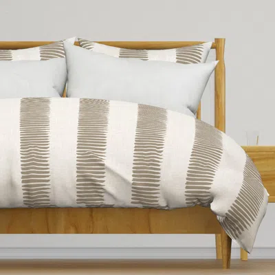 Spoonflower Fence Line Linen Duvet Cover