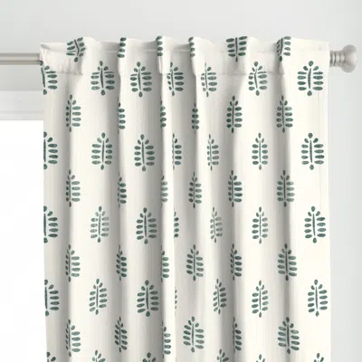 Spoonflower Fern - Block Print Fern Curtain Panel
