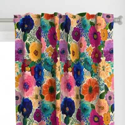 Spoonflower Festival Bloom Crayon Curtain Panel