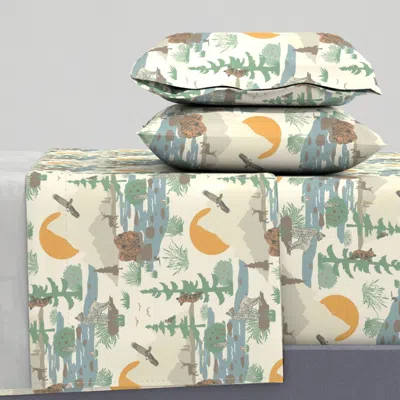 Spoonflower Find The Chipmunks By The Mountain Stream Neutrals Yellow Sun (small) Full Sheet Set